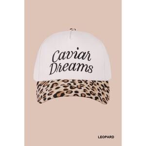 Zenana Outfitters White and Leopard Print Hat